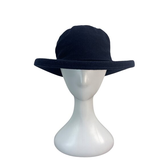 Cotton Country Navy Blue Knit Bucket Hat One Size - Picture 1 of 8